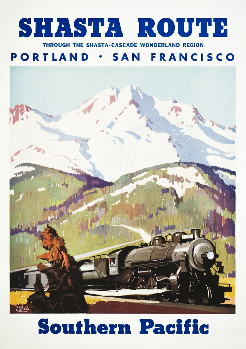 Southern Pacific Shasta Route — finished print composition