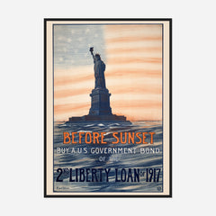 Before Sunset — Liberty Loan — front view in a black frame