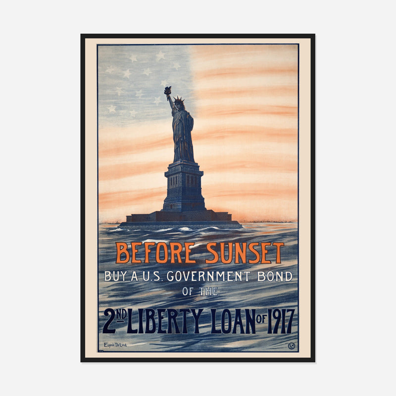 Before Sunset — Liberty Loan — front view in a black frame