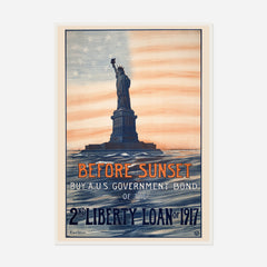 Before Sunset — Liberty Loan — front view in a white frame