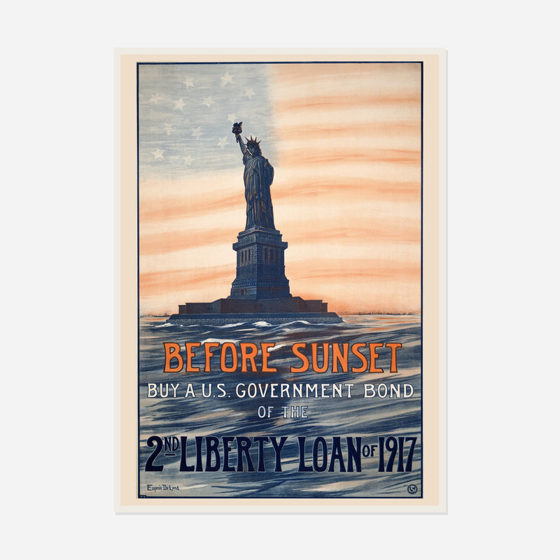Before Sunset — Liberty Loan — front view in a white frame