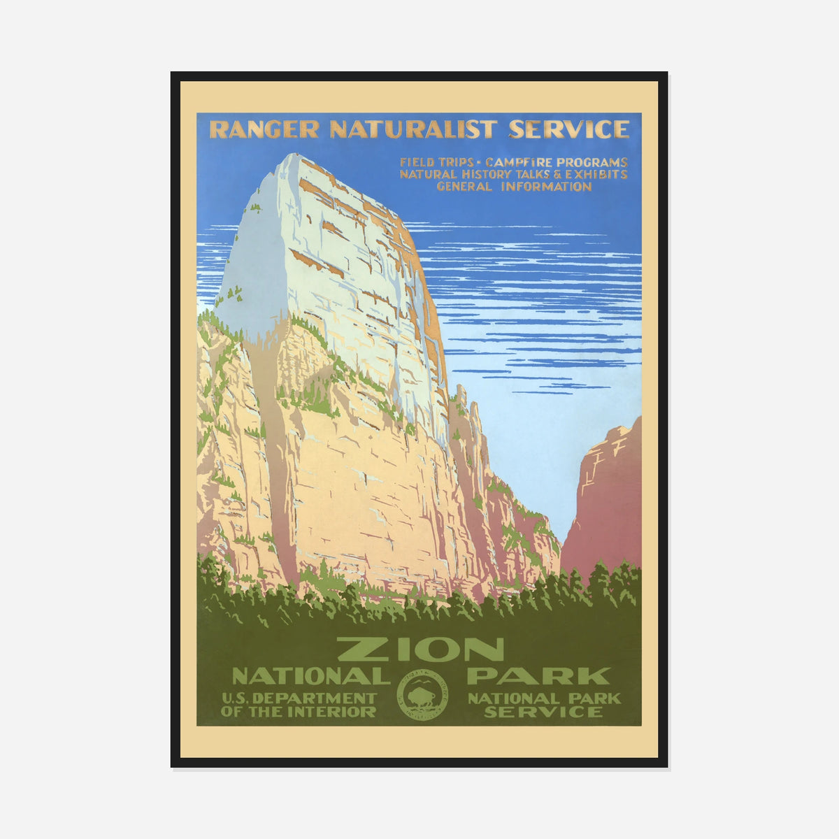 Zion National Park — front view in a black frame
