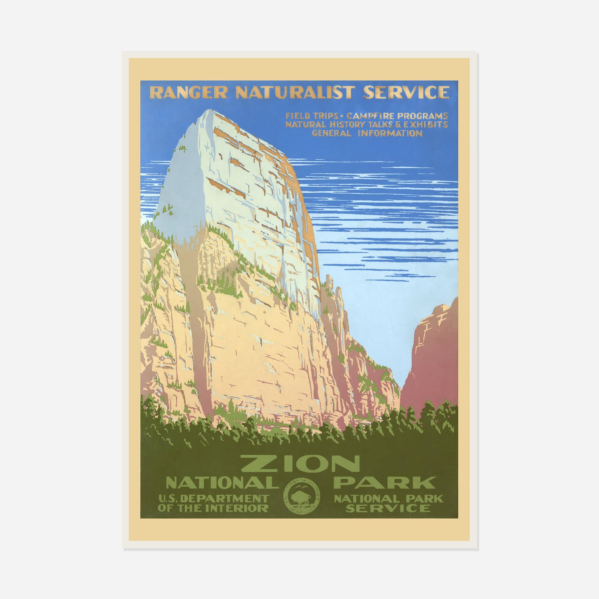 Zion National Park — front view in a white frame