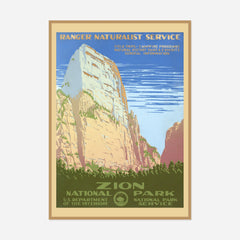 Zion National Park — front view in a natural wood frame