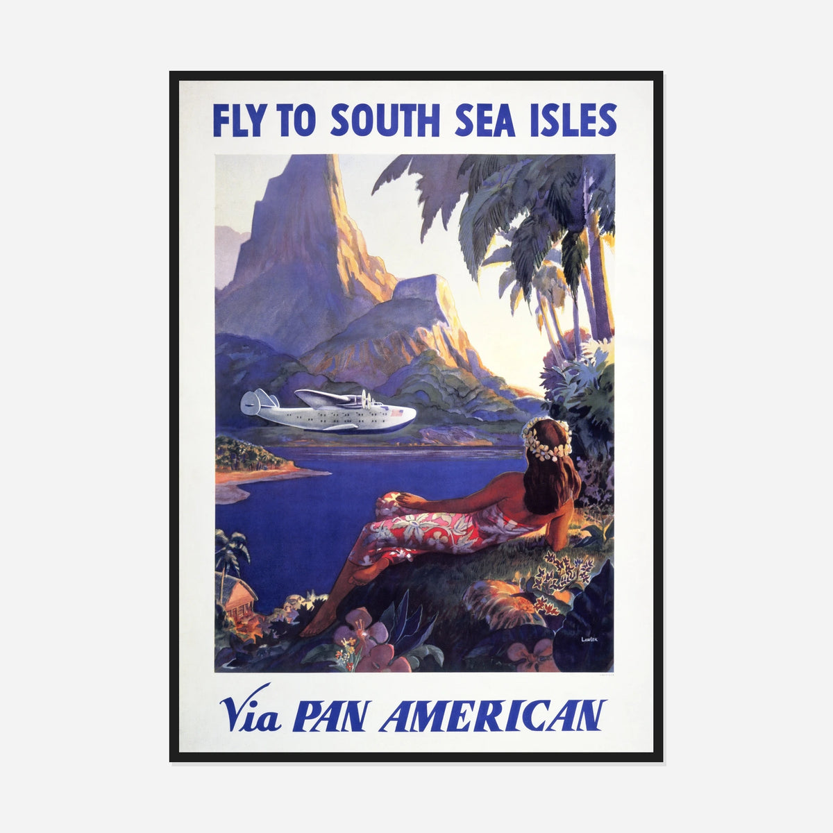 Pan American South Sea Isles — front view in a black frame