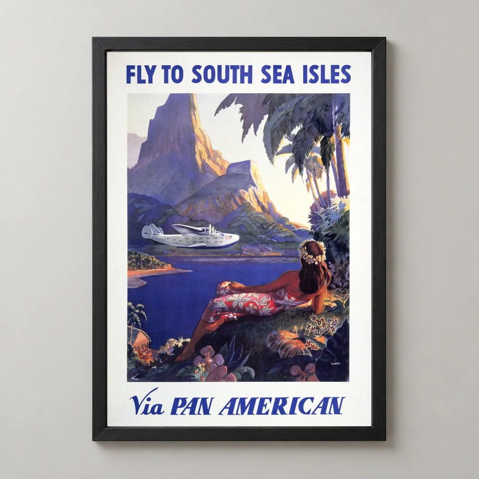 Pan American South Sea Isles Vintage Travel Poster