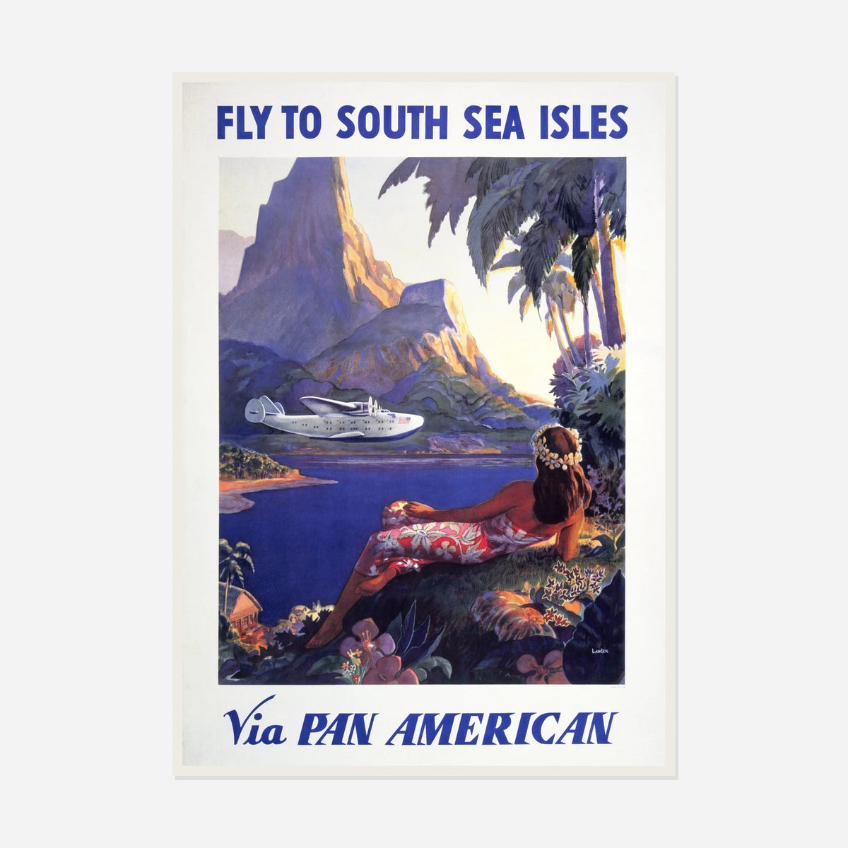 Pan American South Sea Isles — front view in a white frame