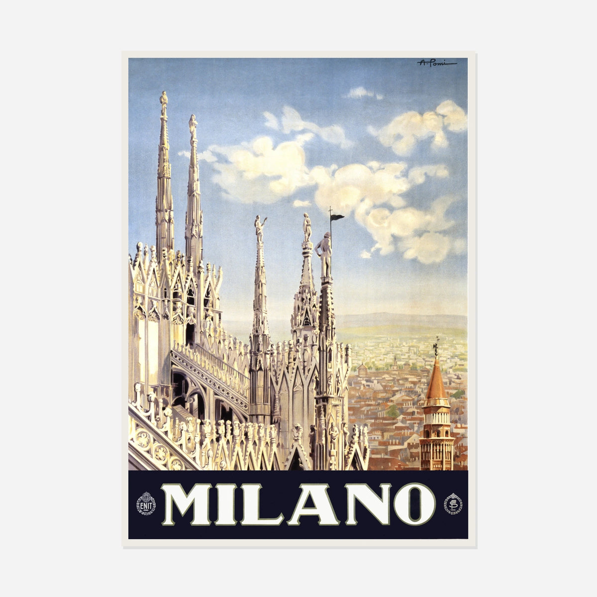 Milan Cathedral — front view in a white frame