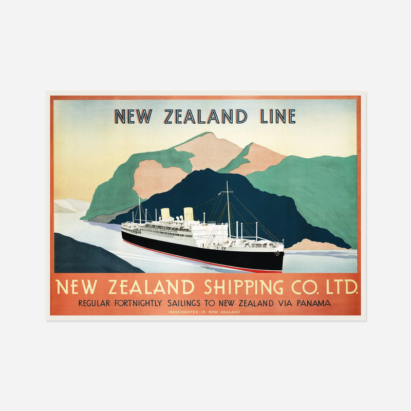 New Zealand Shipping Line via Panama — front view in a white frame