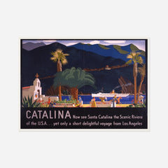 Santa Catalina Island at Night — front view in a white frame