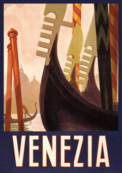 Venice — Gondolas — finished print composition