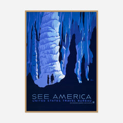 See America — Cavern — front view in a natural wood frame