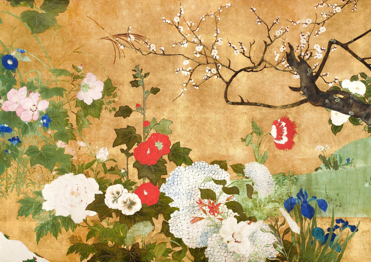 Flowers of the Four Seasons — finished print composition