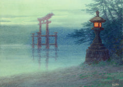 Torii and Stone Lantern — finished print composition