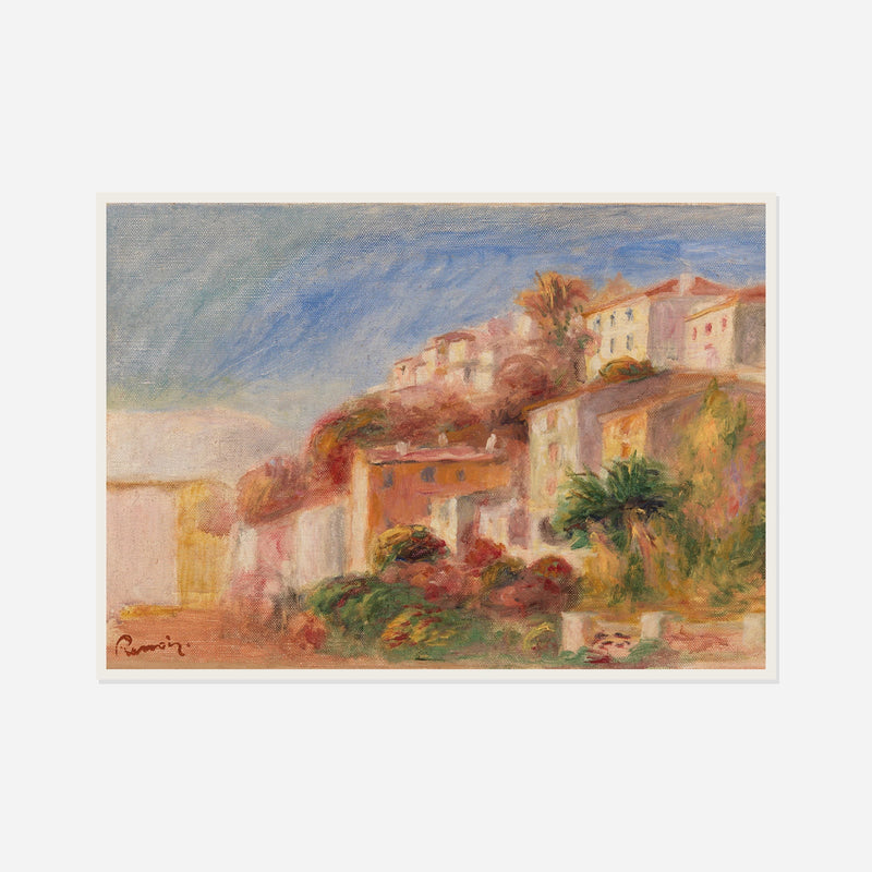 Cagnes — View from a Garden — front view in a white frame