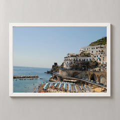 Amalfi Coast Umbrellas Photo - Fine Art Photography — realistic white frame studio view