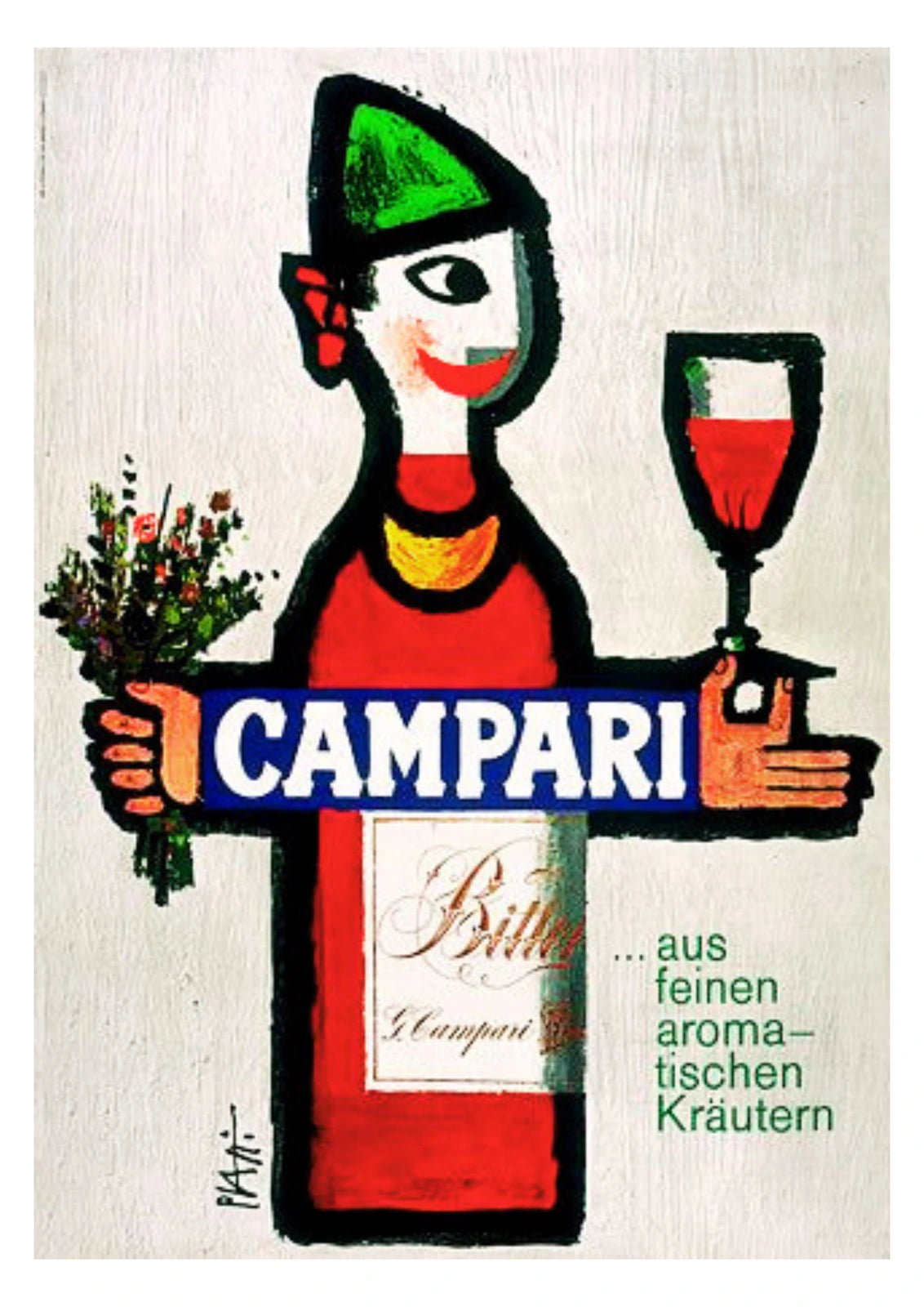 Bitter Campari Bottle Figure Poster — complete artwork