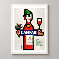 Bitter Campari Bottle Figure Poster — white frame