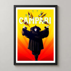 Bitter Campari Magician Poster — black frame