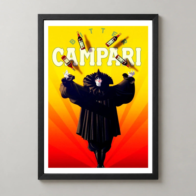 Bitter Campari Magician Poster — black frame