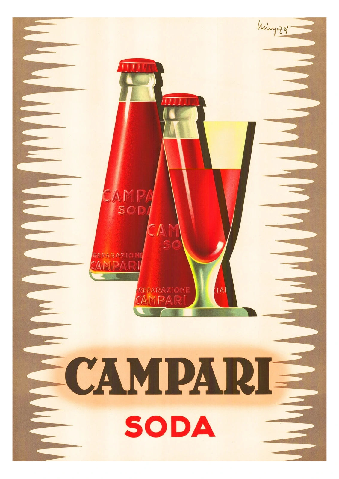 Campari Soda Twin Bottles Poster — complete artwork