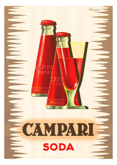 Campari Soda Twin Bottles Poster — complete artwork