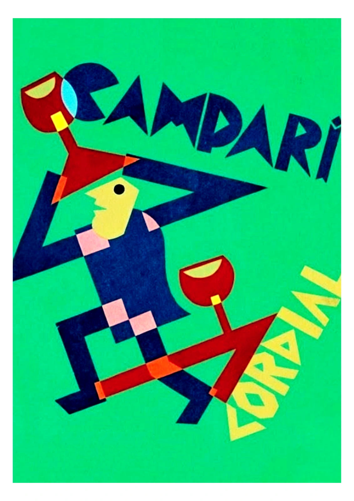Campari Cordial Geometric Figure Poster — complete artwork
