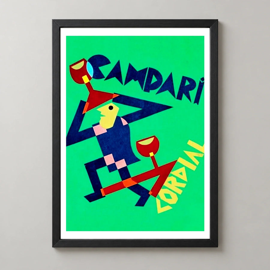 Campari Cordial Geometric Figure Poster — black frame