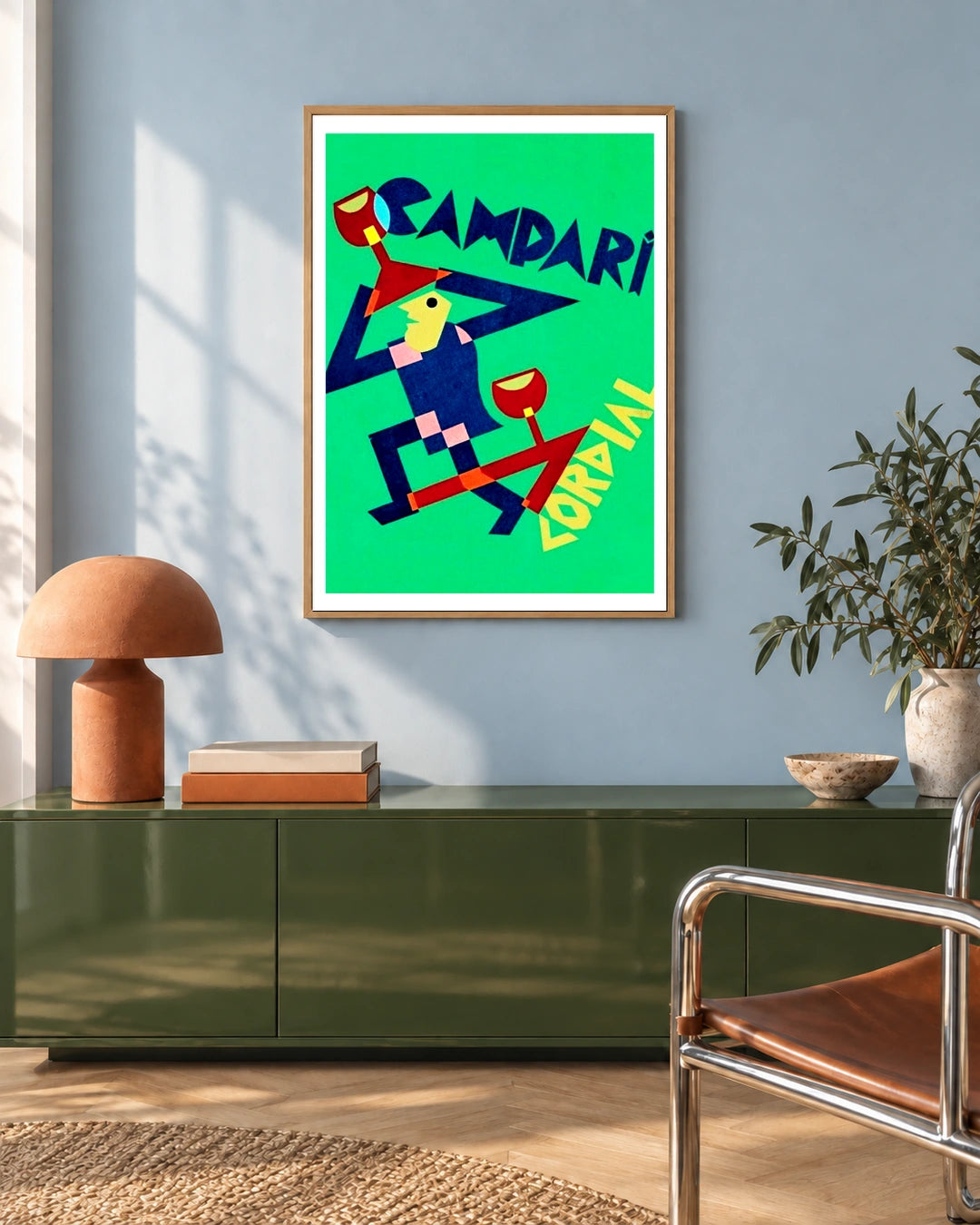 Campari Cordial Geometric Figure Poster — styled room view