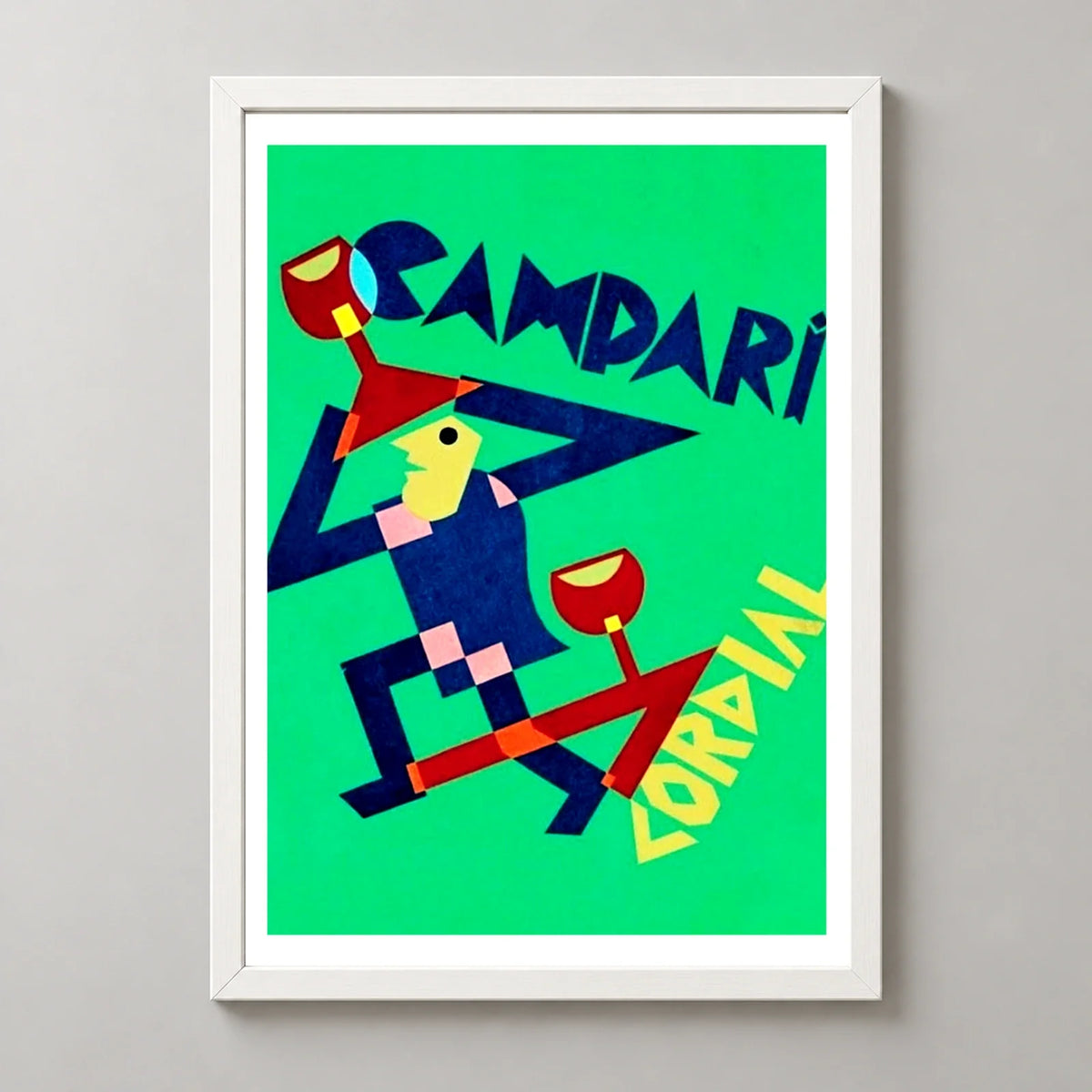 Campari Cordial Geometric Figure Poster — white frame