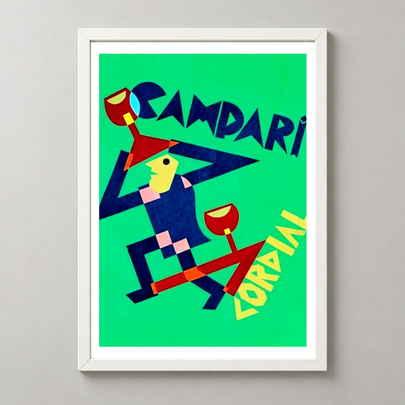 Campari Cordial Geometric Figure Poster — white frame