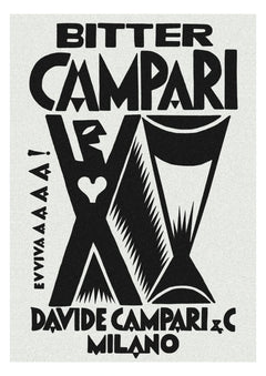 Bitter Campari Evviva Black and White Poster — complete artwork
