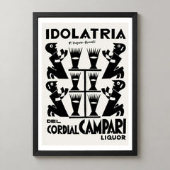 Idolatria del Cordial Campari Poster by Fortunato Depero — black frame
