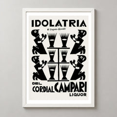 Idolatria del Cordial Campari Poster by Fortunato Depero — white frame