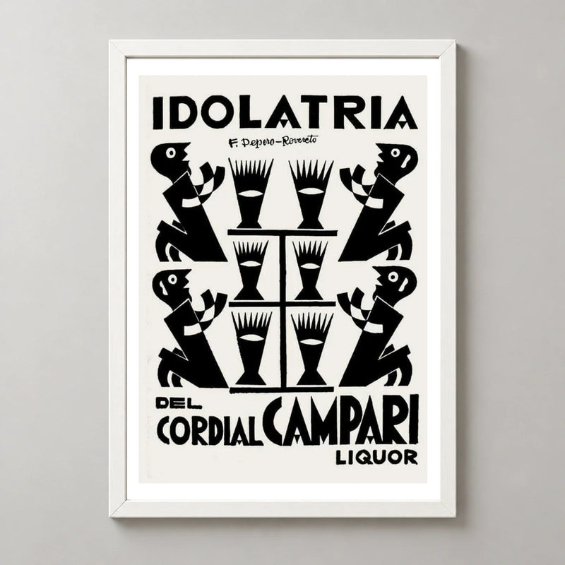 Idolatria del Cordial Campari Poster by Fortunato Depero — white frame