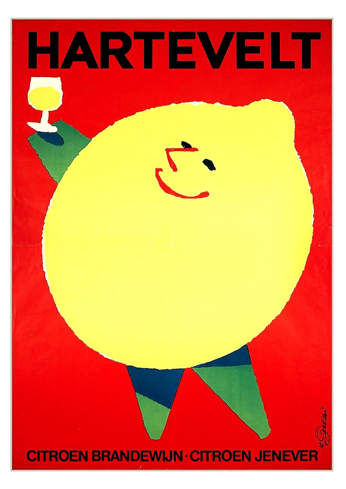 Hartevelt Citroen Jenever Lemon Poster — complete artwork
