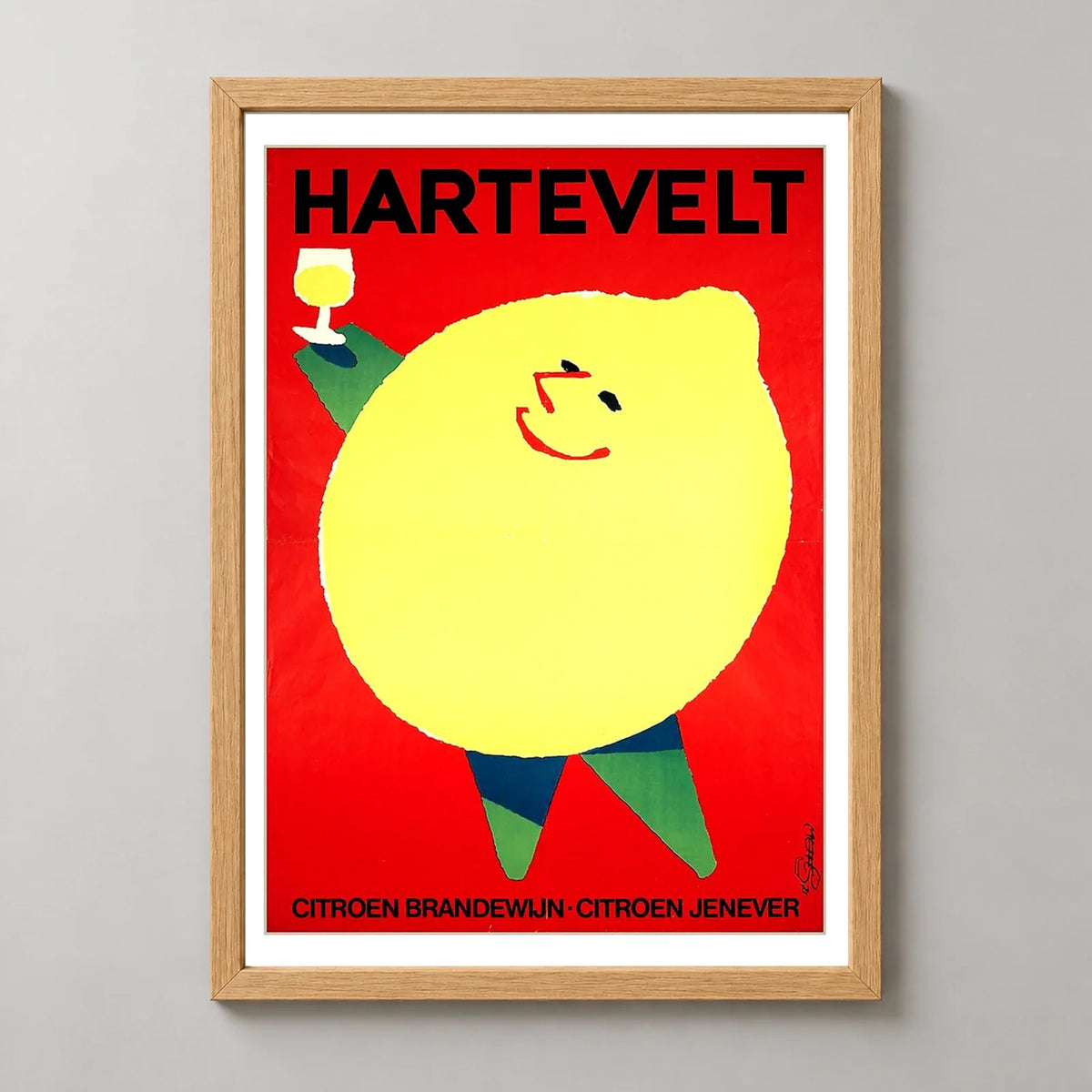 Hartevelt Citroen Jenever Lemon Poster — wood frame