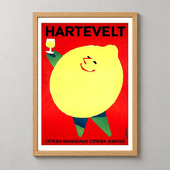 Hartevelt Citroen Jenever Lemon Poster — wood frame
