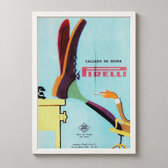 Pirelli Calzado de Goma Shoe Poster — white frame