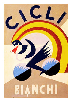 Cicli Bianchi Geometric Cycling Poster — complete artwork