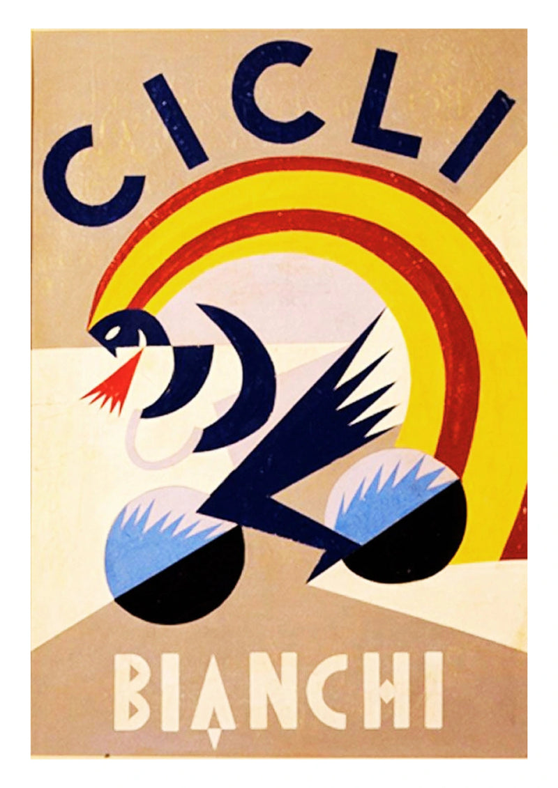 Cicli Bianchi Geometric Cycling Poster — complete artwork