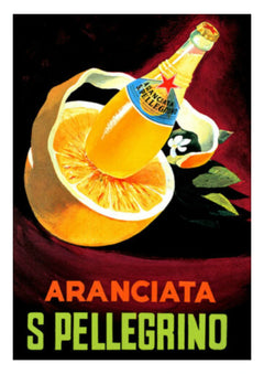 Aranciata San Pellegrino Orange Bottle Poster — complete artwork