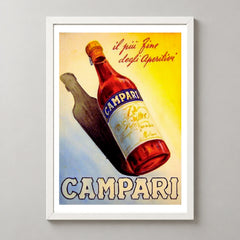 Campari Aperitif Bottle and Shadow Poster — white frame