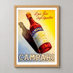 Campari Aperitif Bottle and Shadow Poster — wood frame