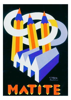 Fabbrica Matite Pencil Poster by Fortunato Depero — complete artwork