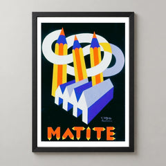 Fabbrica Matite Pencil Poster by Fortunato Depero — black frame