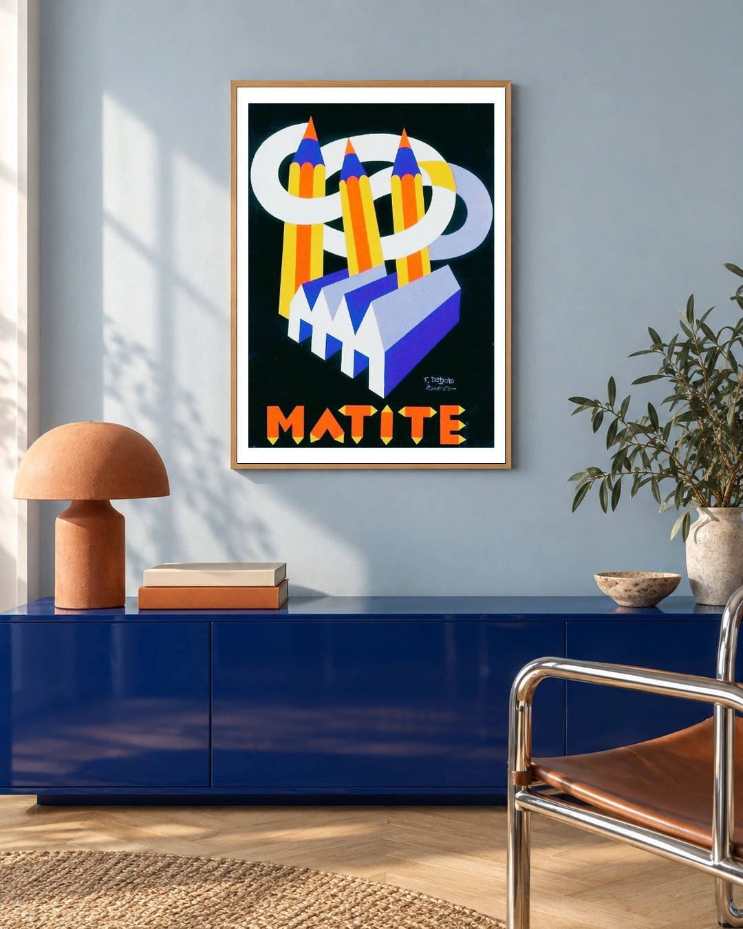 Fabbrica Matite Pencil Poster by Fortunato Depero — styled room view