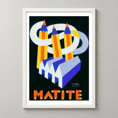 Fabbrica Matite Pencil Poster by Fortunato Depero — white frame