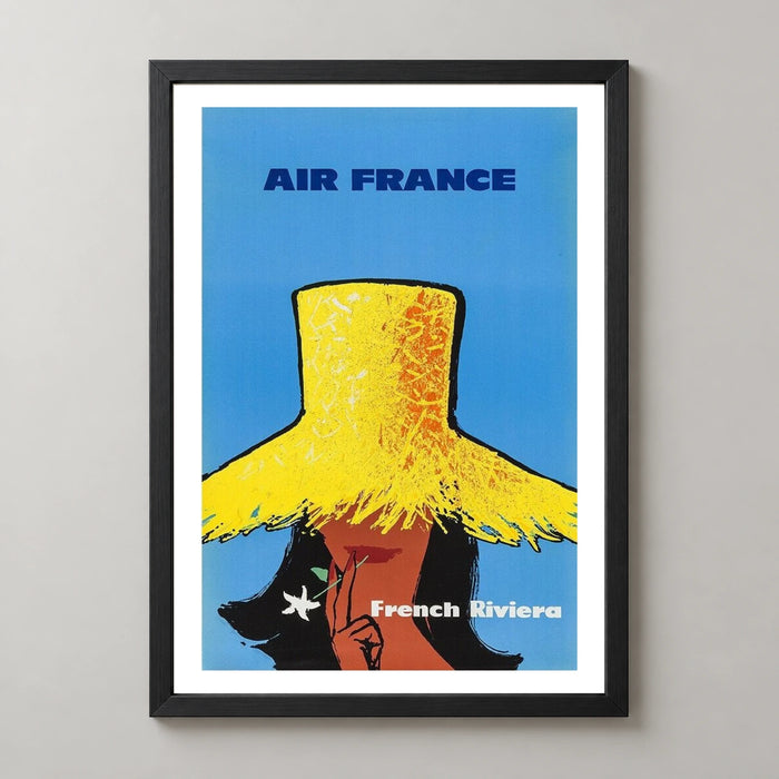 Air France French Riviera Straw Hat Poster