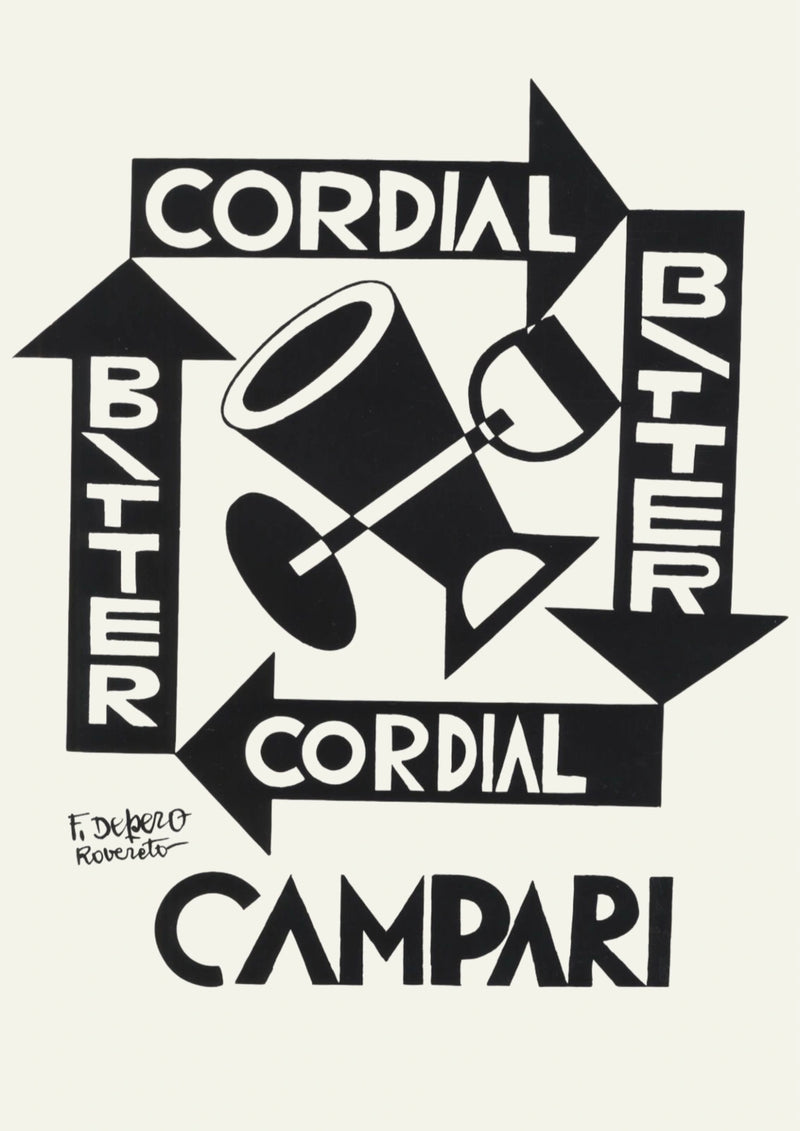 Cordial Bitter Campari Geometric Drinks Poster — poster only, complete unframed artwork